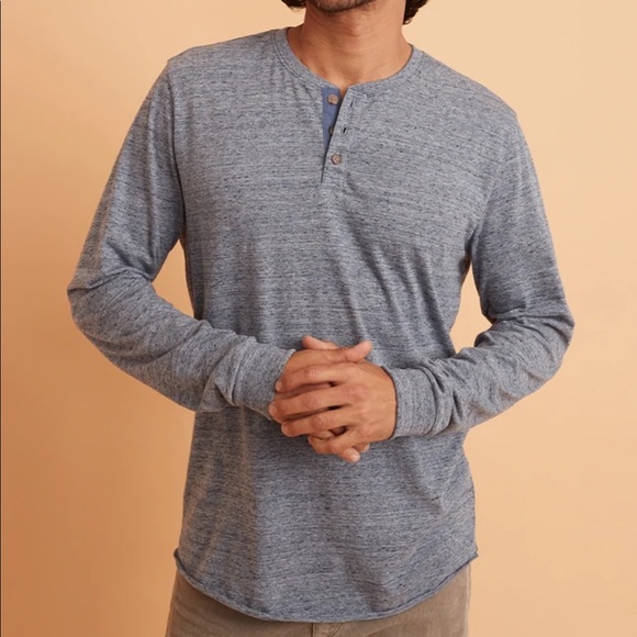Marine Layer Other - NWOT Marine Layer Re-Spun Lightweight Henley in Heather Blue Neps XL